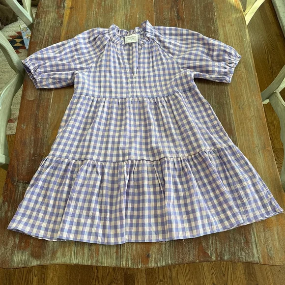 Tuckernuck Hyacinth House Lavender Pale Pink Gingham Sutton Mini Dress XS - Picture 1 of 12